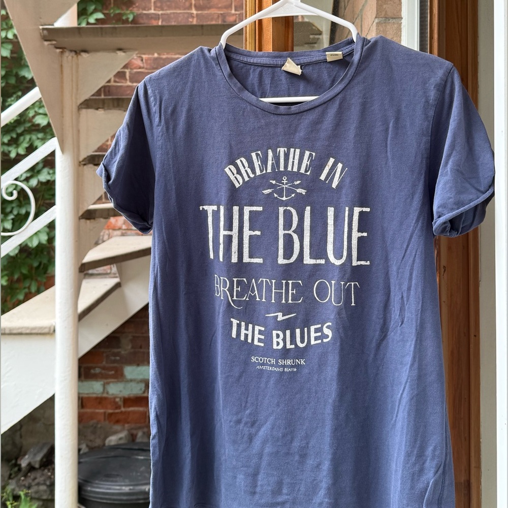 Scotch Shrunk by Maison Scotch Navy Graphic Vintage Tee (very good condition)